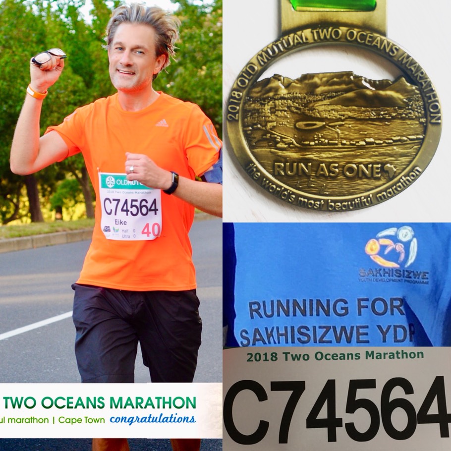 Ike Moriz running the Two Oceans Half Marathon 2018 in Cape Town
